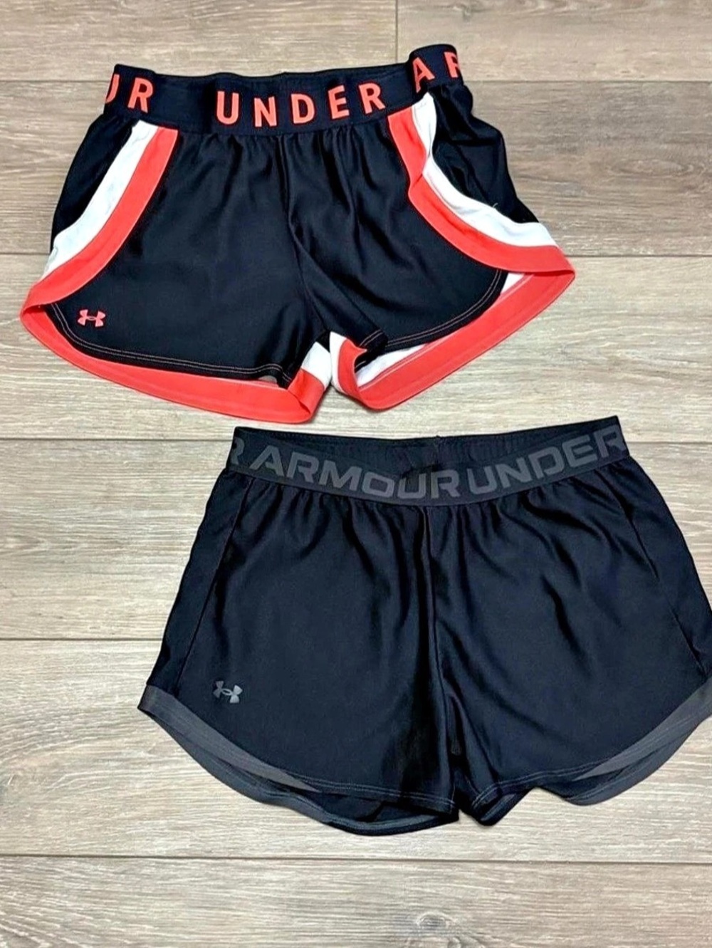 Under Armour UA Tech Play Up Shorts Athletic Shorts Black & Red Medium